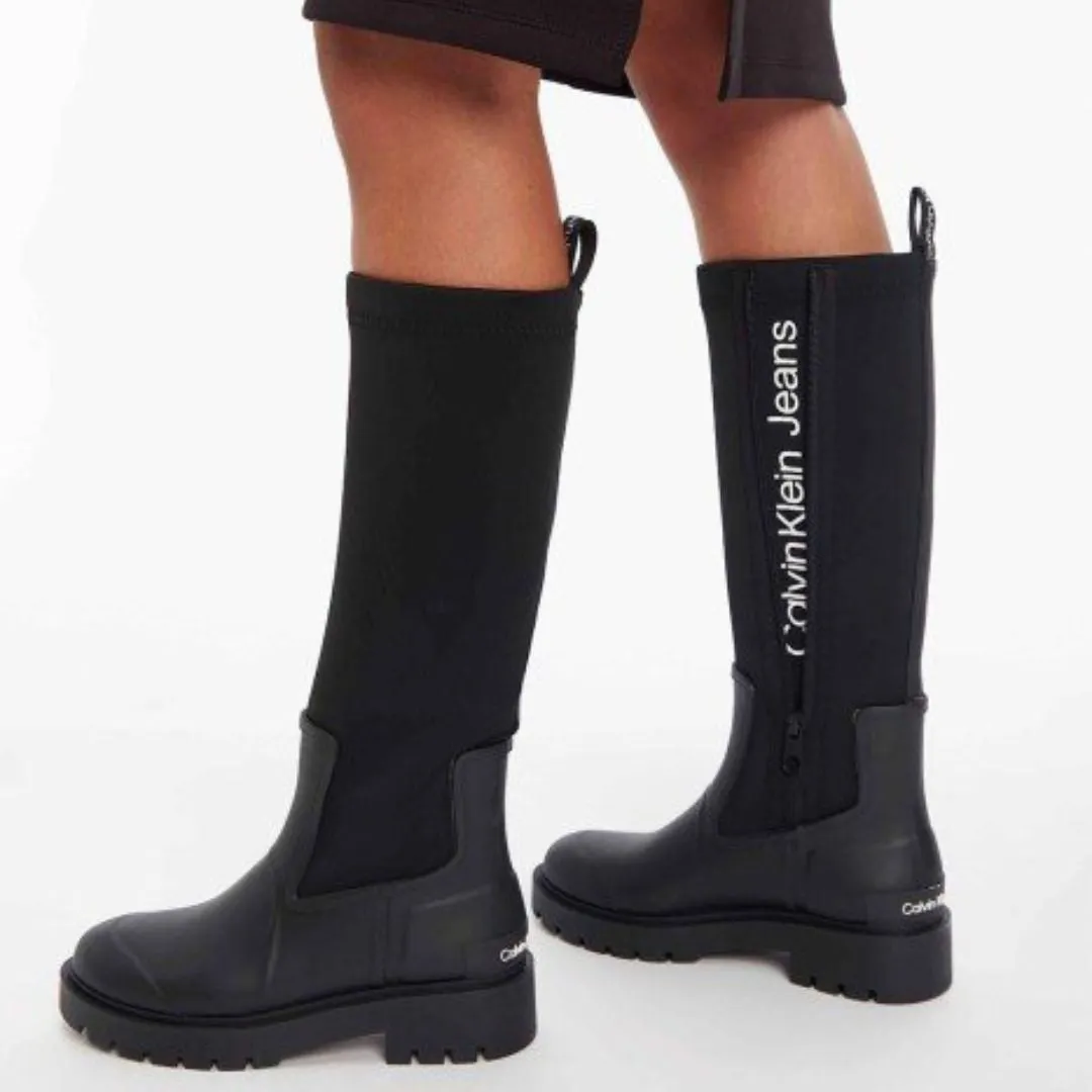 Calvin Klein Jeans High Rainboot Neoprene Rain Boots YW0YW00838-BLK