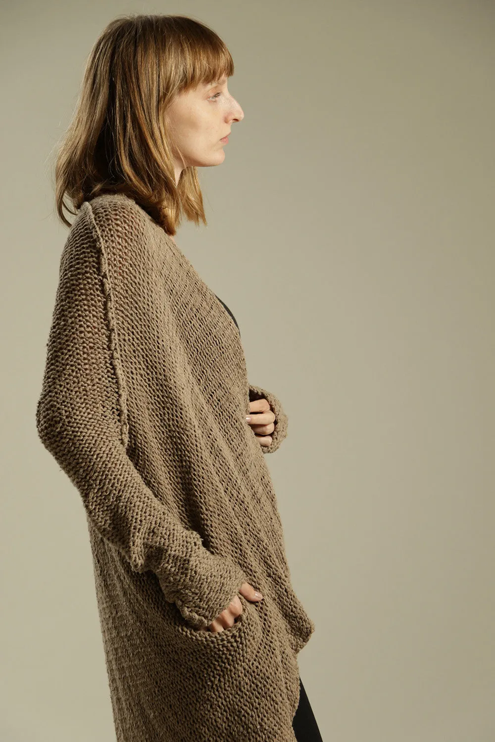 Camel Dark Taupe Chunky Sweater