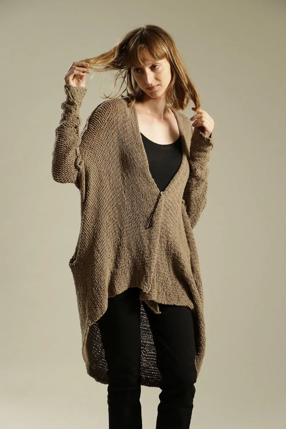 Camel Dark Taupe Chunky Sweater