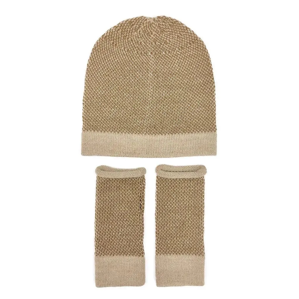 Camel Interwoven Alpaca Beanie | Ethical Style