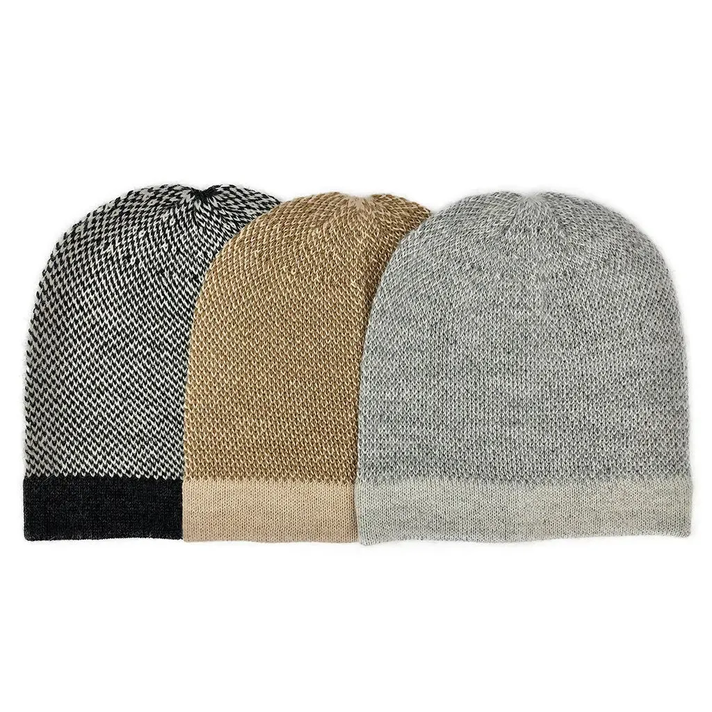 Camel Interwoven Alpaca Beanie | Ethical Style