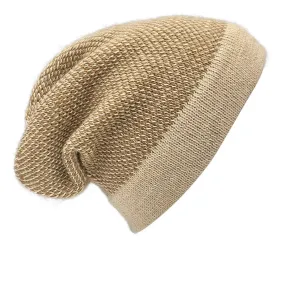 Camel Interwoven Alpaca Beanie | Ethical Style