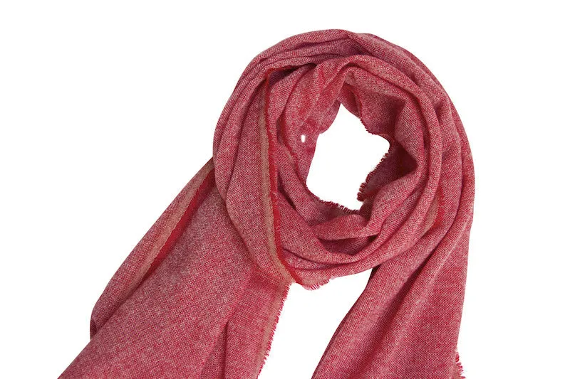 Cashmere scarf in beautiful red melange