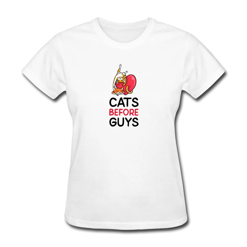 Cats Before Guys Women's Funny T-Shirt