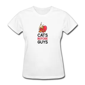 Cats Before Guys Women's Funny T-Shirt