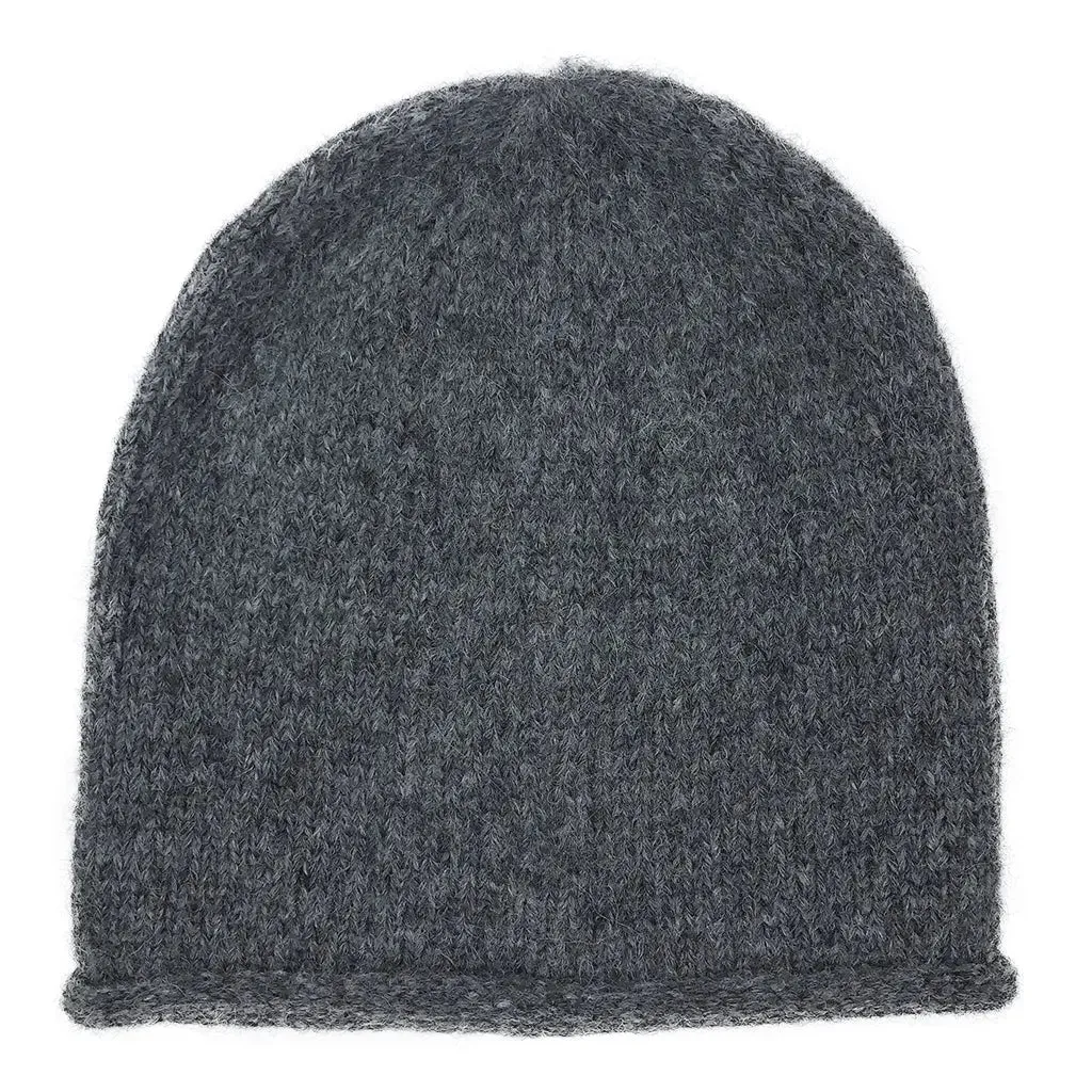 Charcoal Essential Knit Alpaca Beanie | Ethical Style