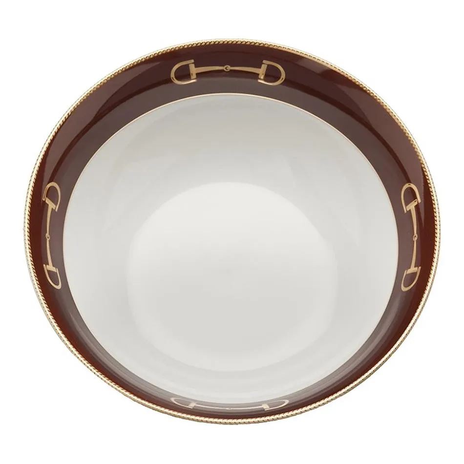 Cheval Chestnut Brown Serve Bowl - Julie Wear Equestrian Tableware