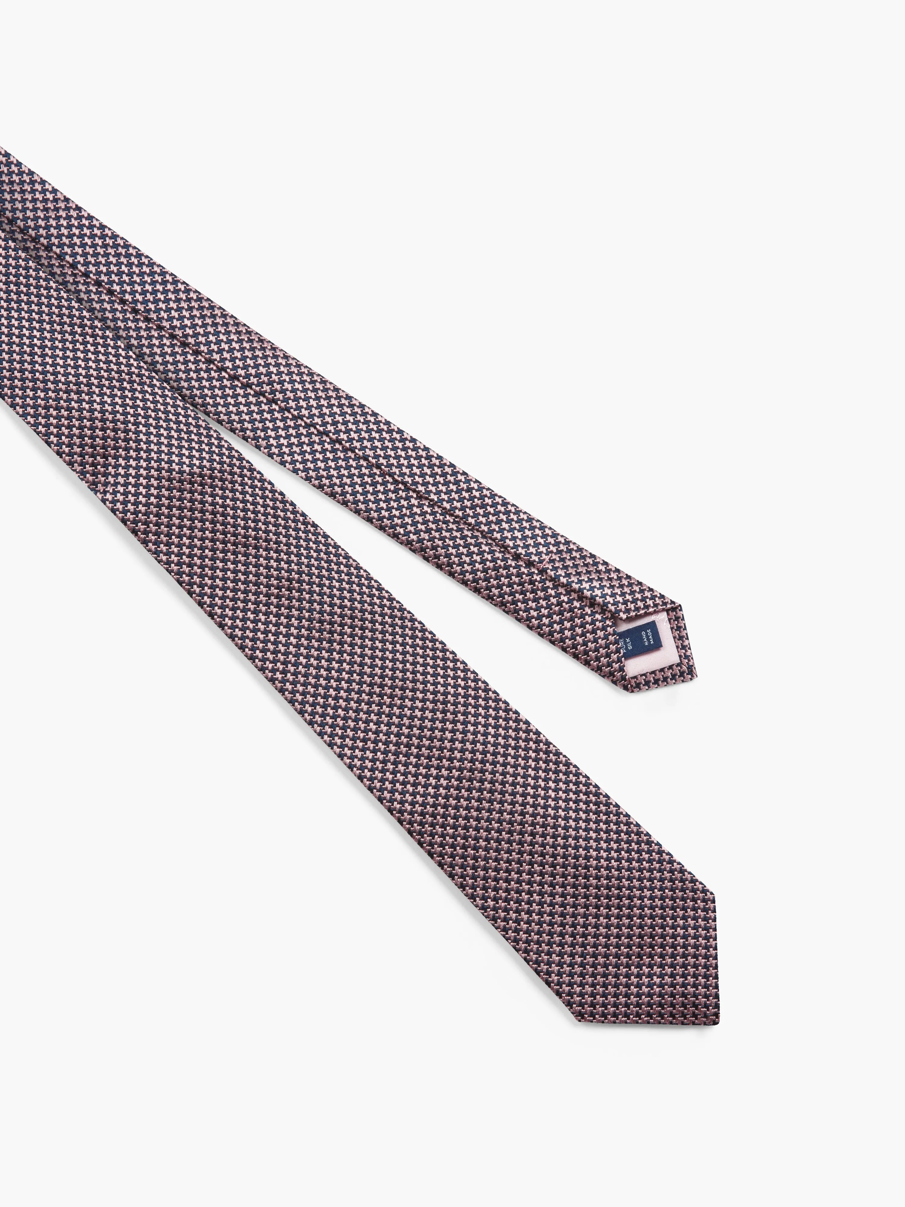 Classic Pink Mini Dogtooth Silk Slim Tie