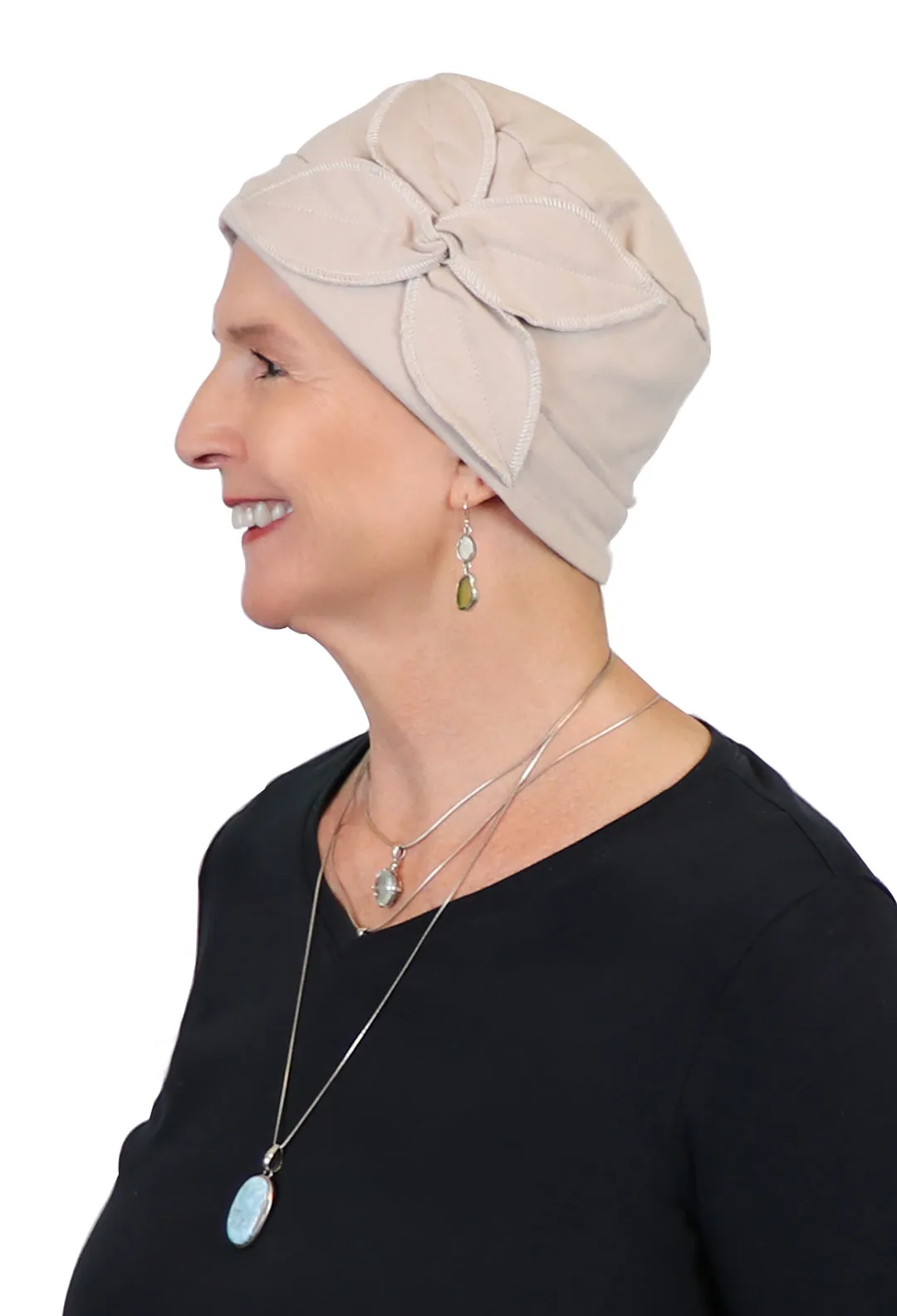 Combed Cotton Butterfly Beanie Chemo Headwear Turban for Women 50  UPF Sun Protection