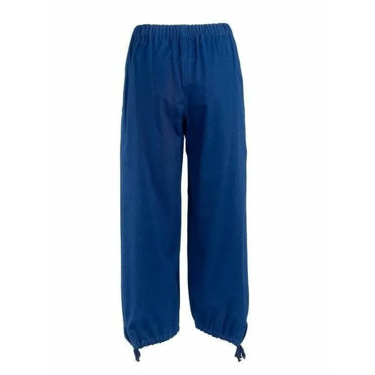 Comme Des Garçons Blue Cotton Drawstring Pants