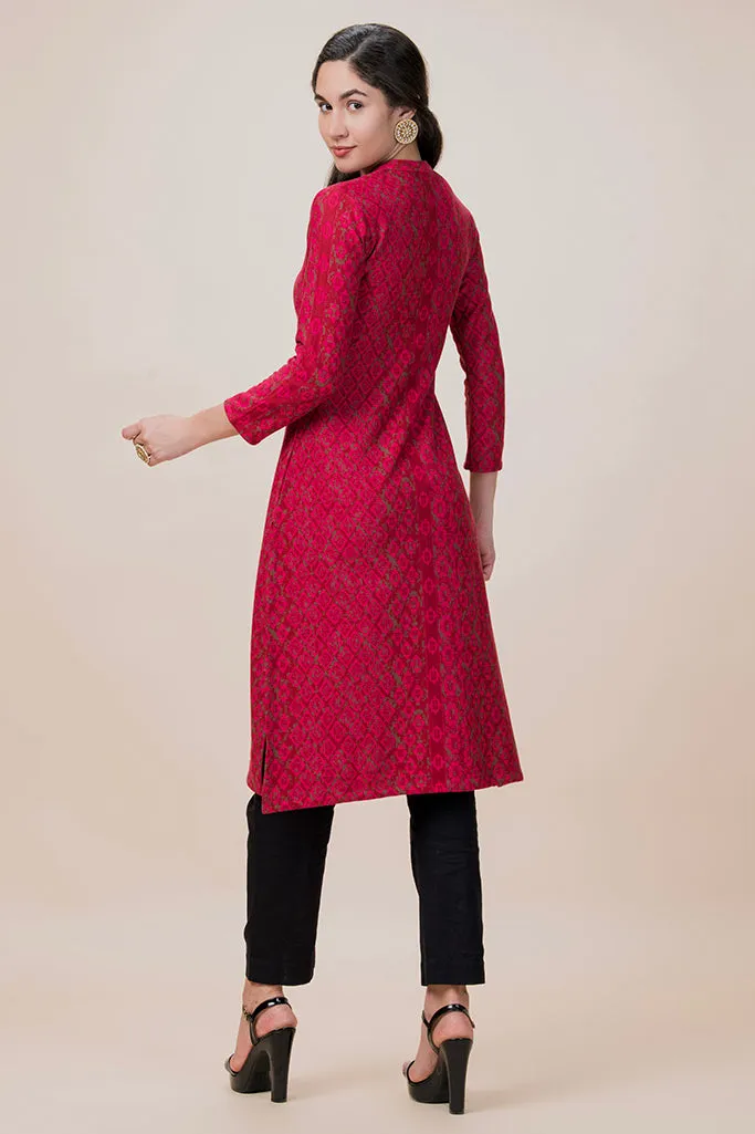 Cranberry Woolen Kurti