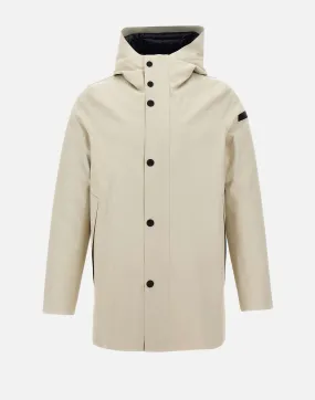 Cream Hooded Waterproof Parka