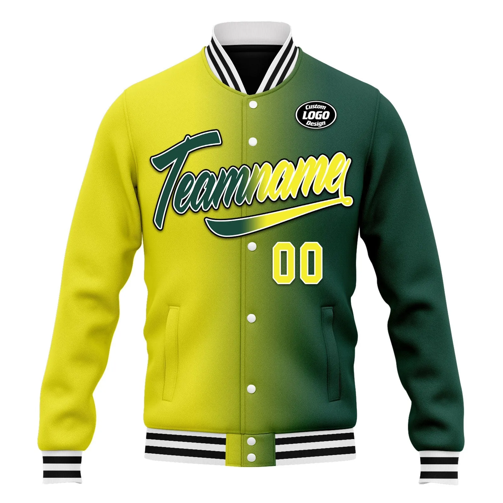 Custom Gradient Fashion Jacket Bomber Full-Snap Varsity Letterman Personalized Jacket FZ005-D028015-13