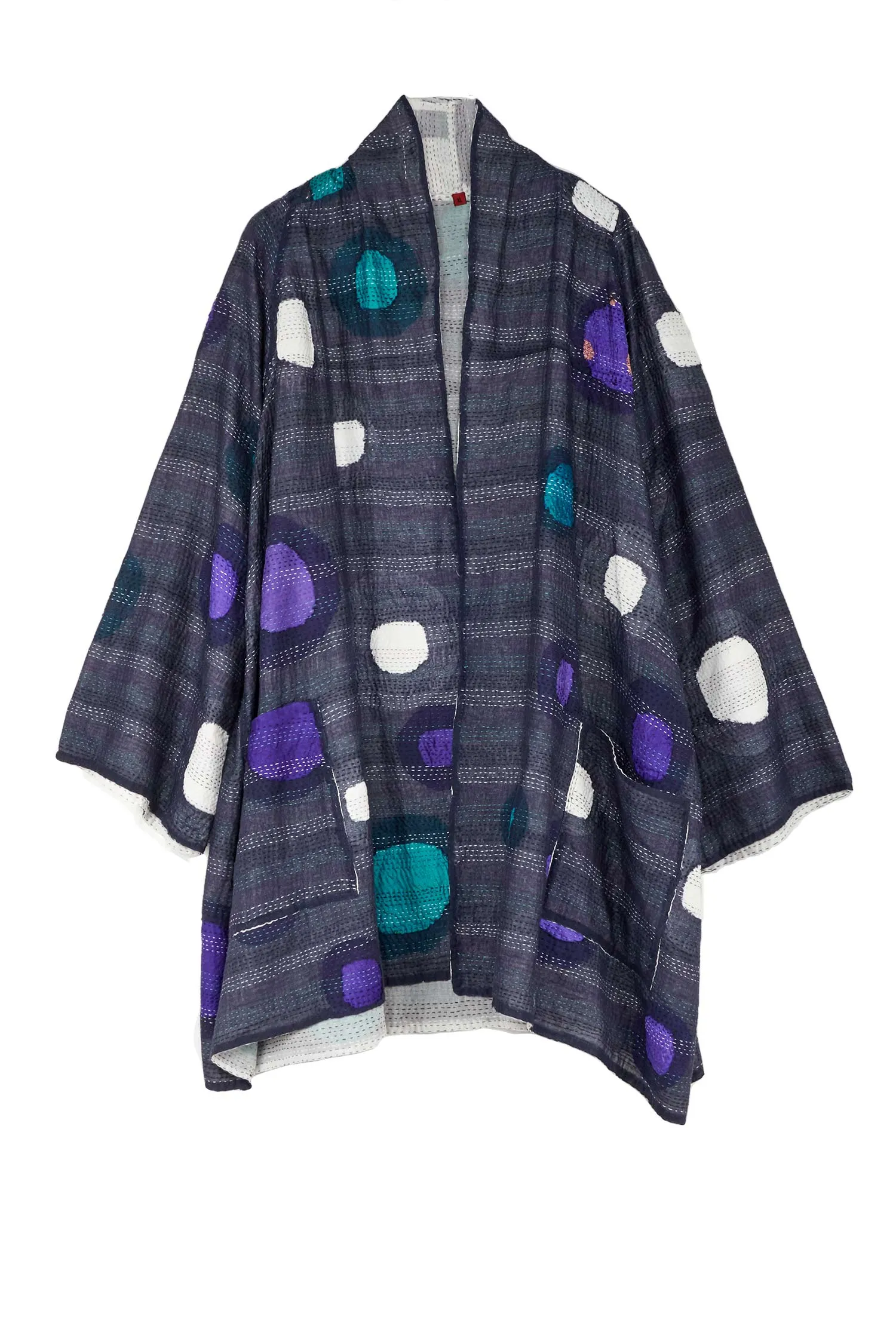 CUT OUT KANTHA A-LINE JKT - ck2003-blu -