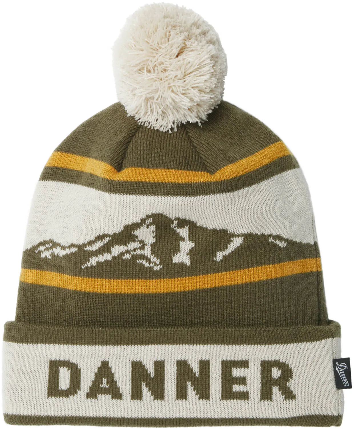 Danner Unisex Mountain Pom Loden/Oatmeal 100% Acrylic Beanie Hat