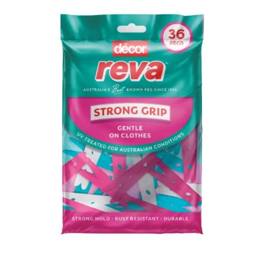 Décor Reva Pegs – 36 Pack (Assorted Colours)