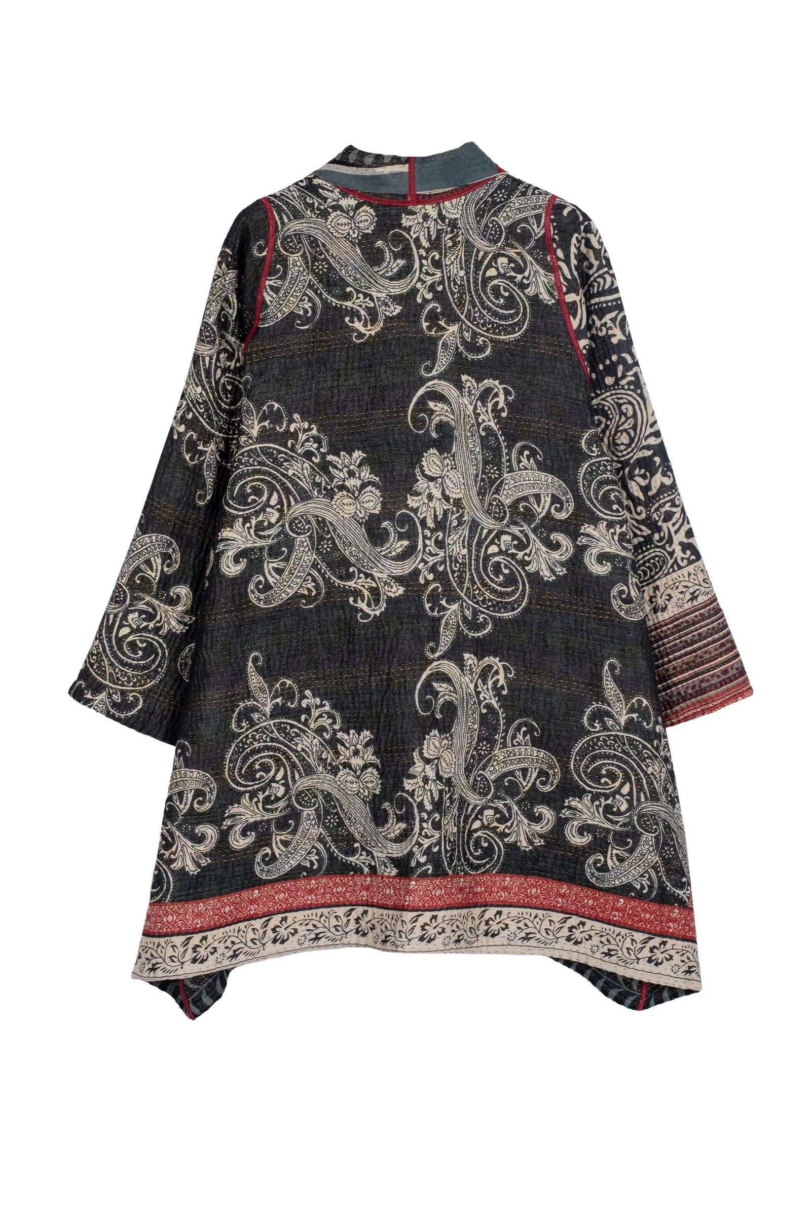 DOT & PAISLEY KANTHA A-LINE JKT - dp4003-nvy -