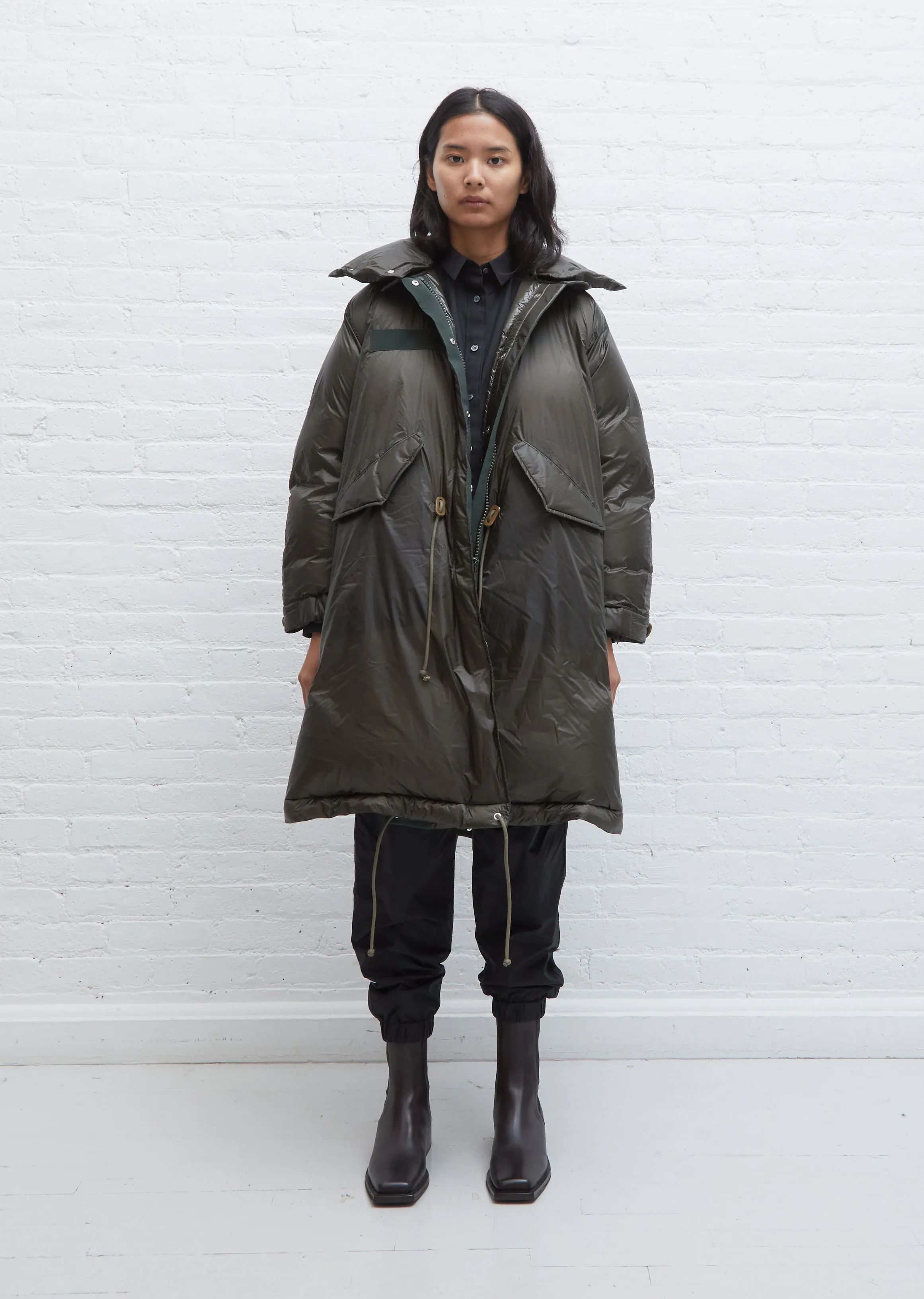 Down Coat — Khaki