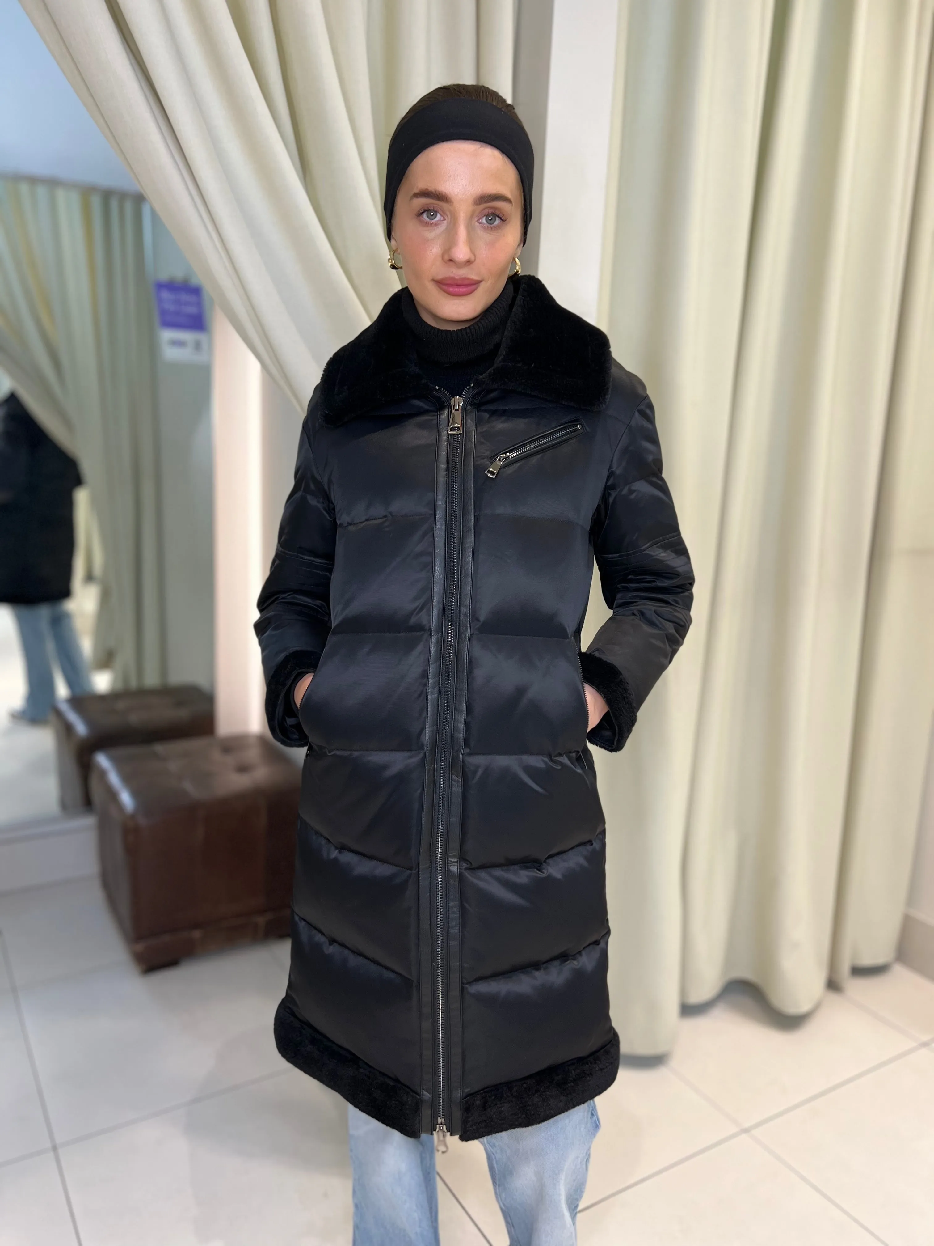 Down Insulated Belted Coat