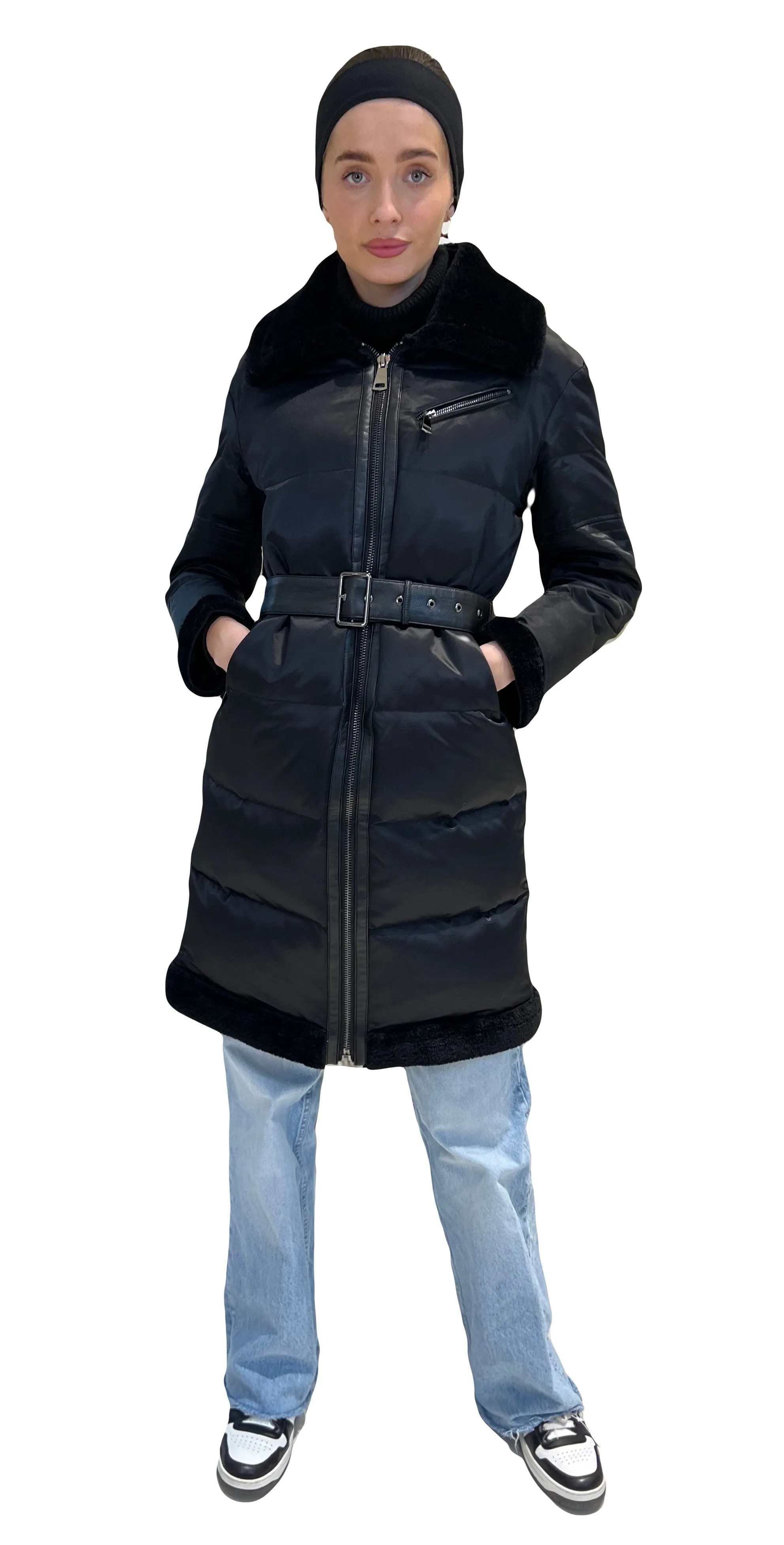 Down Insulated Belted Coat