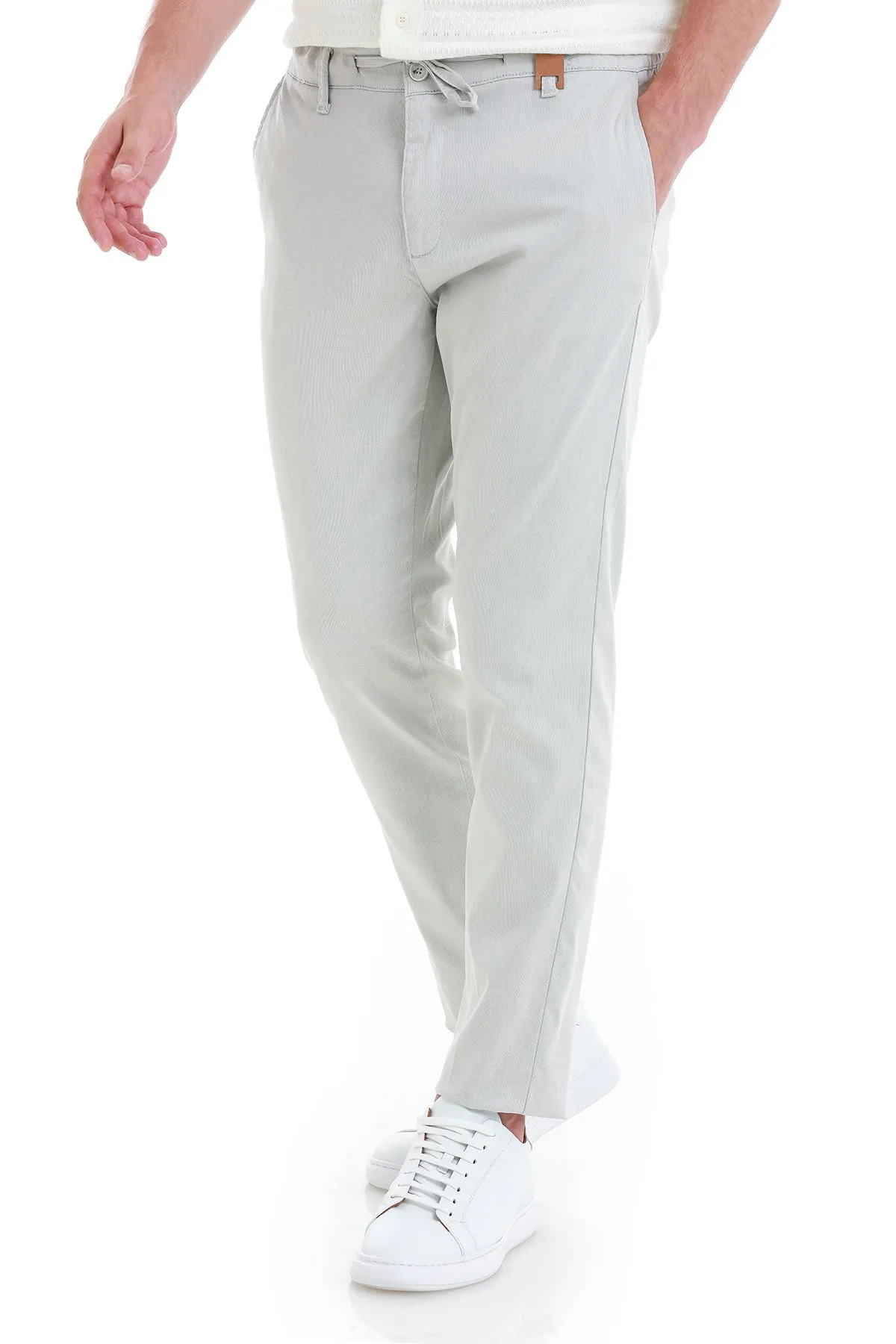 Dynamic Fit High Waist Cotton Blend Light Gray Jogger