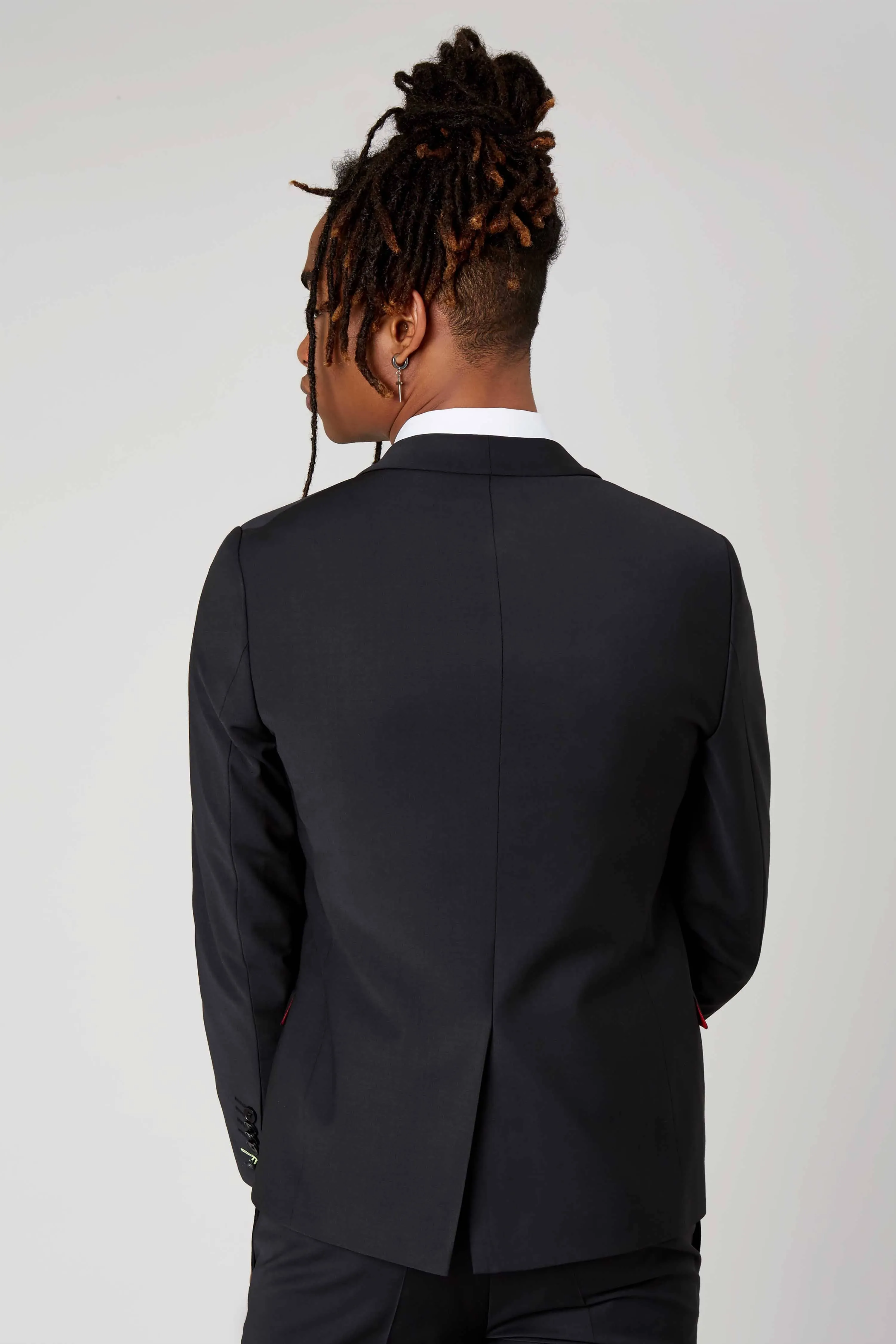 Ellroy Skinny Fit Black Wool Jacket