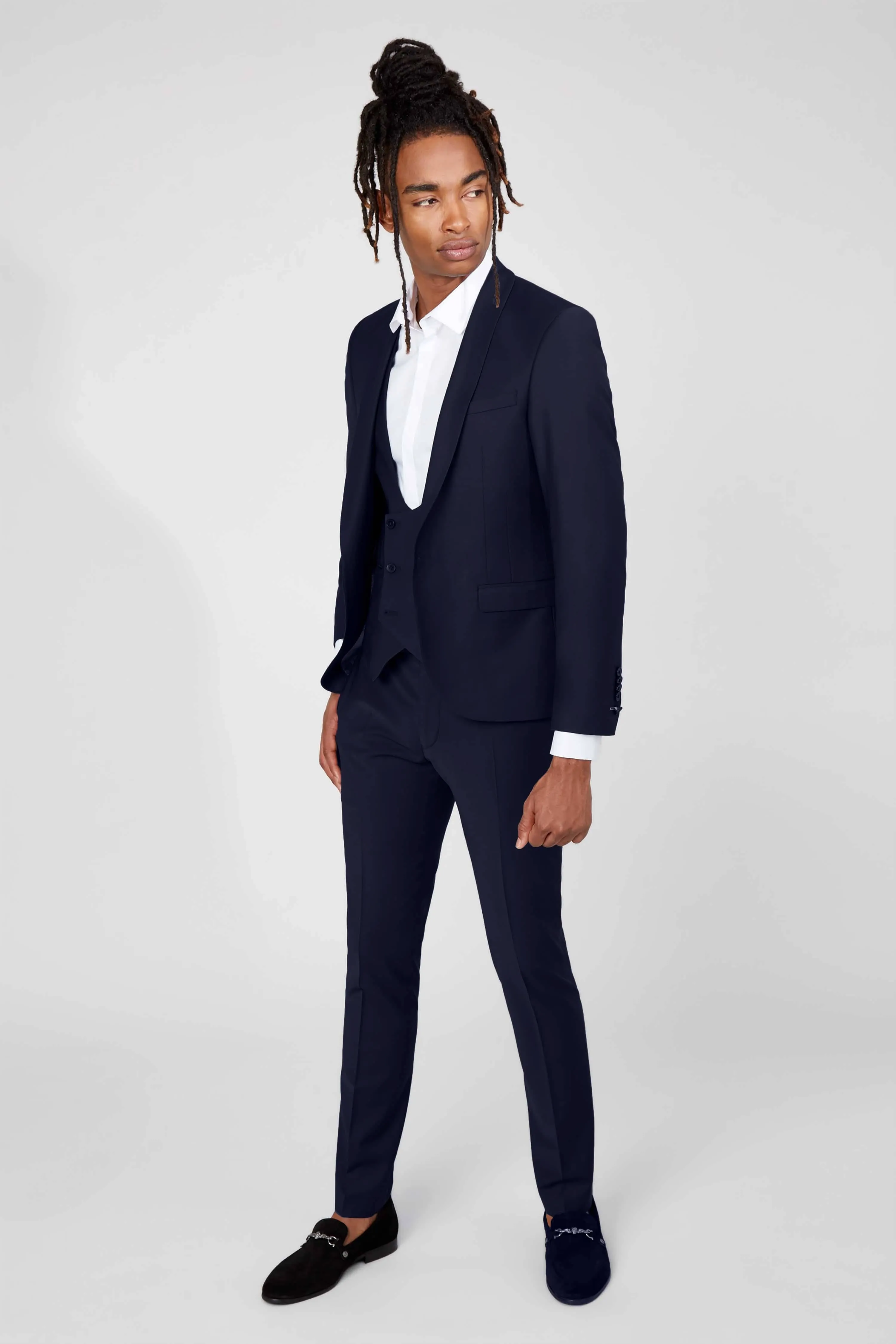 Ellroy Skinny Fit Dark Navy Wool Jacket - ARCHIVE