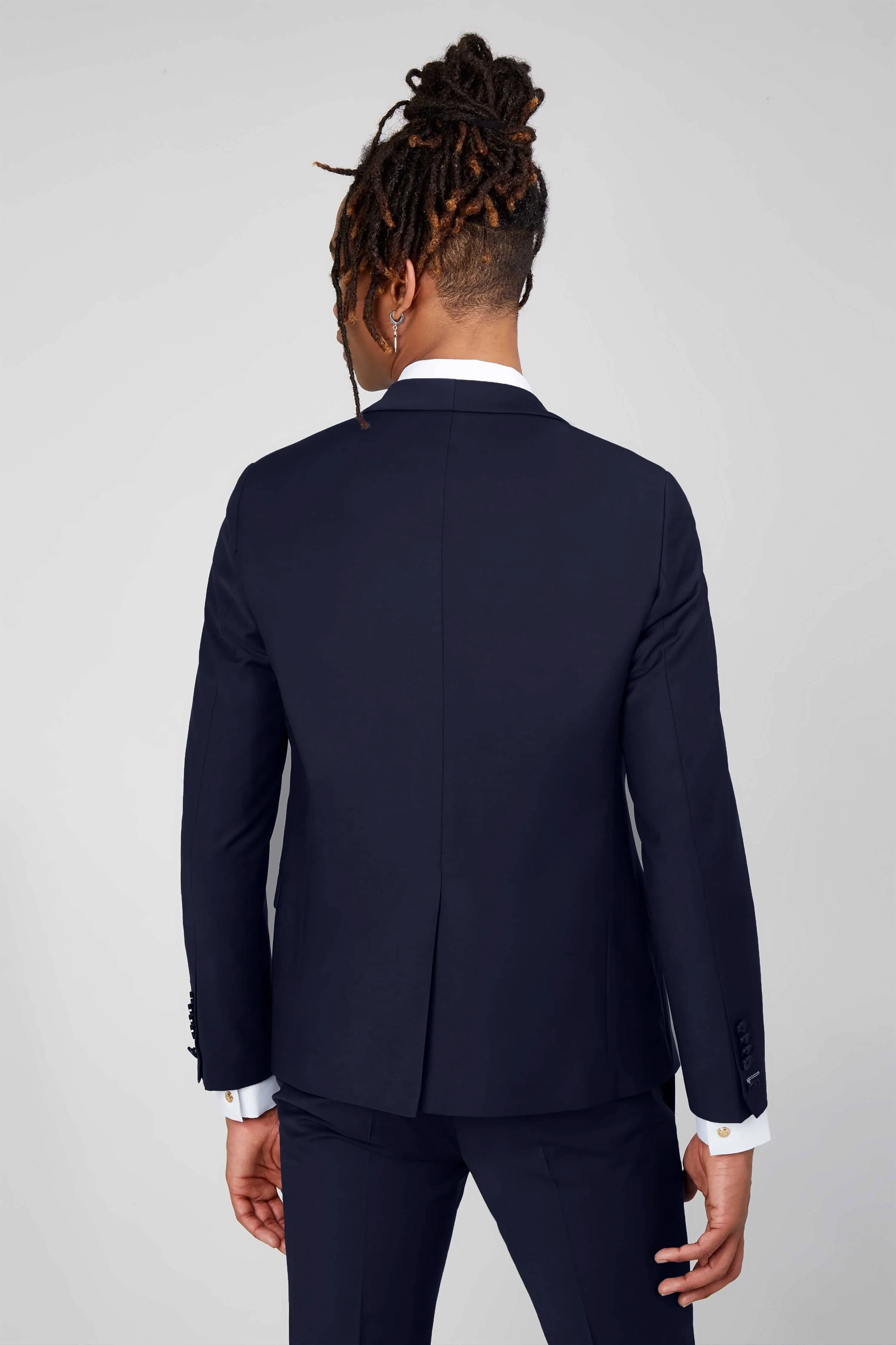 Ellroy Skinny Fit Dark Navy Wool Jacket - ARCHIVE