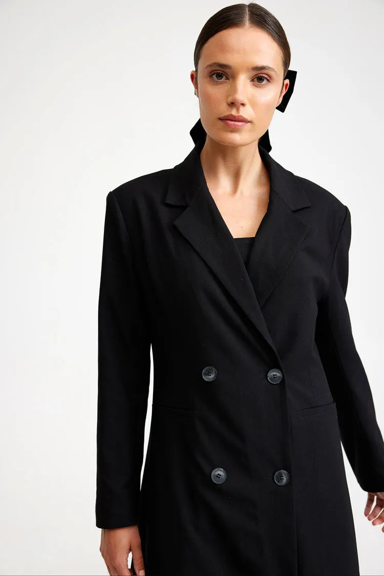 Evangeline Coat in Nero