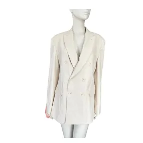 FAMILY FIRST Double Breathed PU Blazer Cream SIZE XL