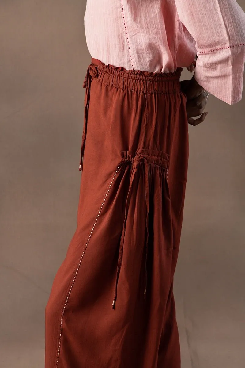 Farah Ruffled Rayon Palazzo Pants