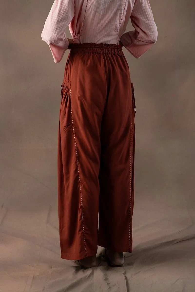 Farah Ruffled Rayon Palazzo Pants