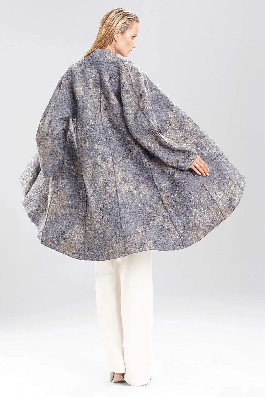 Felted Jacquard Trapeze Coat