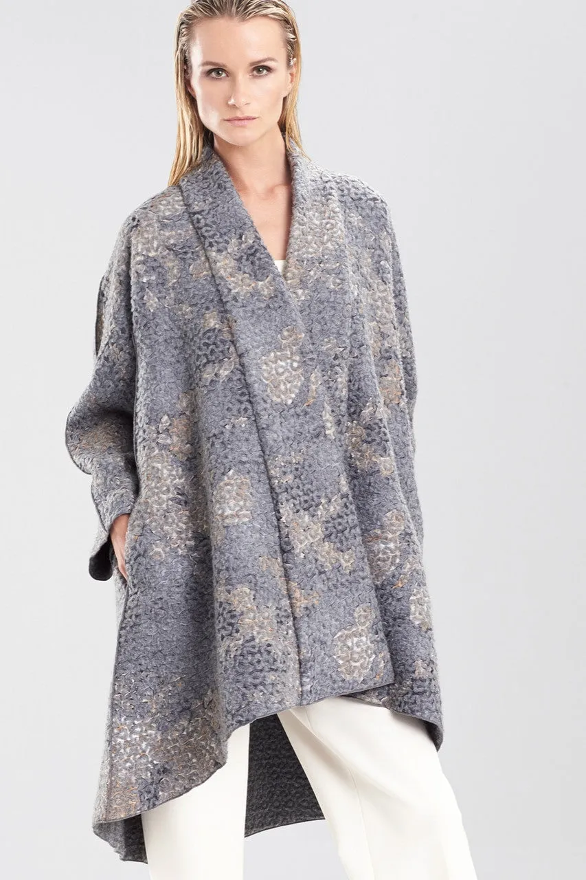 Felted Jacquard Trapeze Coat