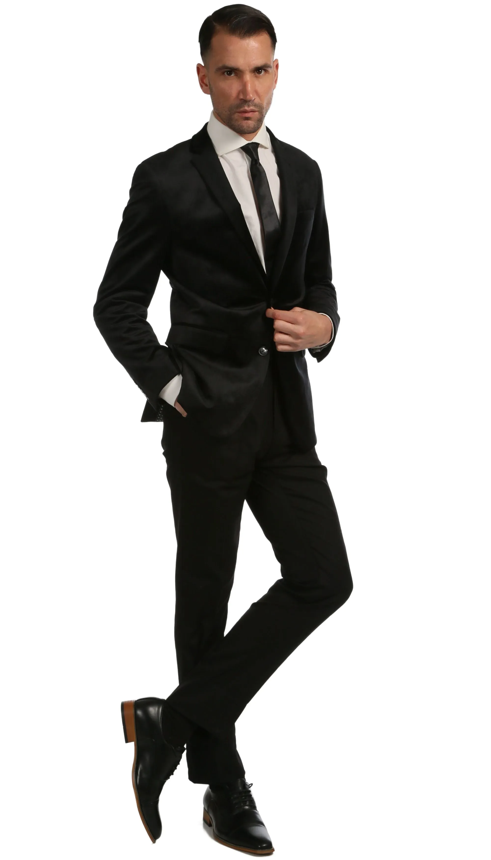 Ferrecci Mens Black MARQUEE Velvet Blazer