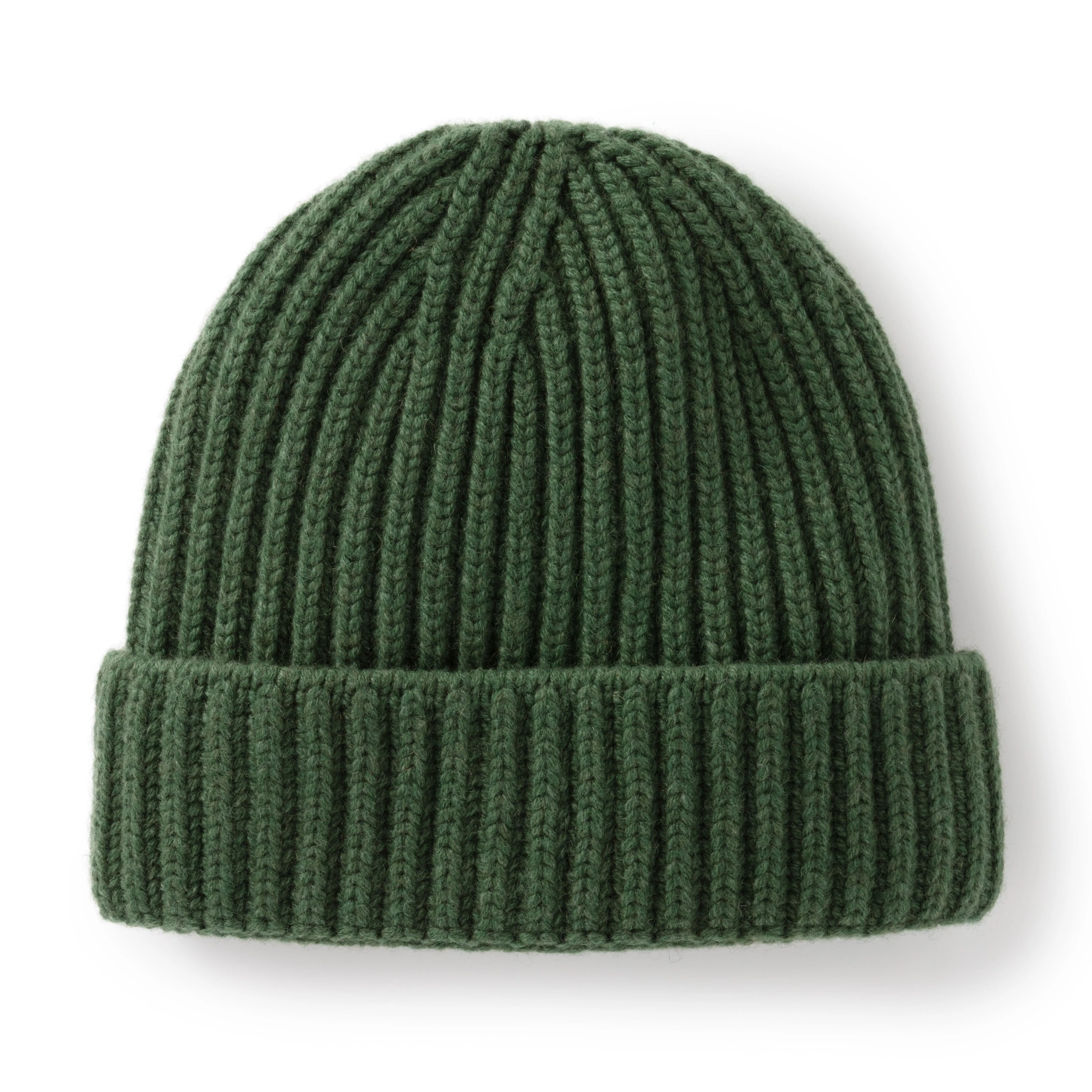 Forest Ribbed Cashmere Beanie