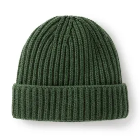 Forest Ribbed Cashmere Beanie