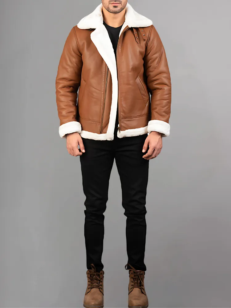 Francis B-3 Brown Leather Bomber Jacket