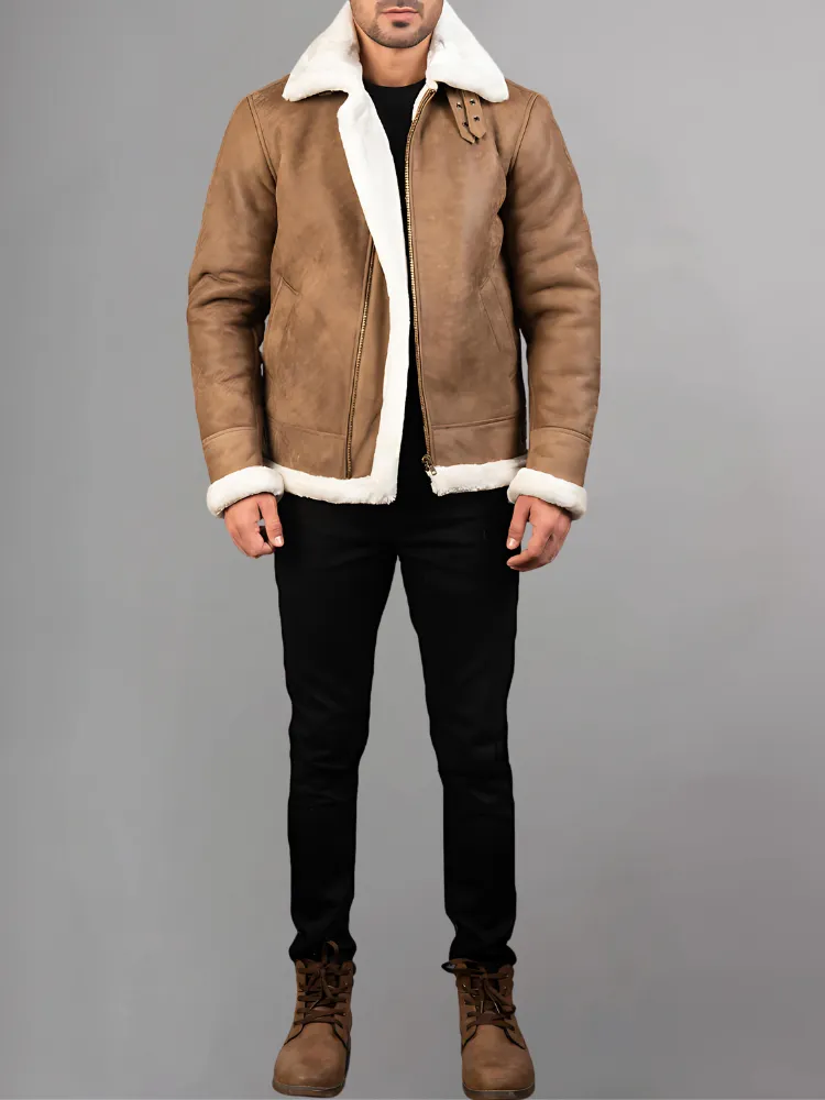 Francis B-3 Brown Leather Bomber Jacket