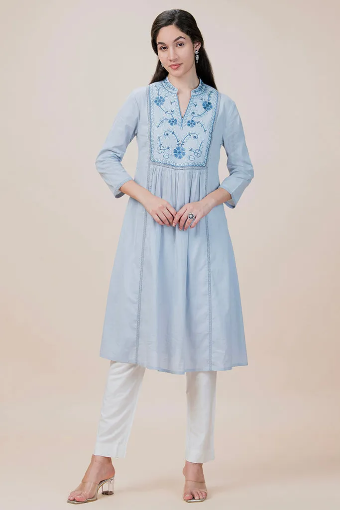 Frost Collared Long Kurta