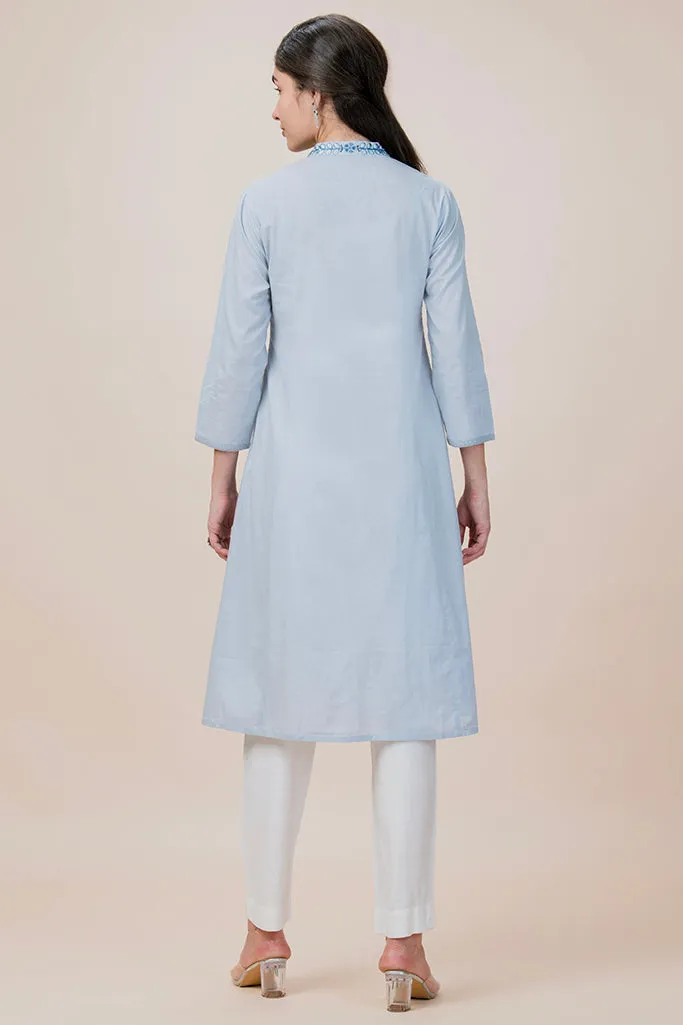 Frost Collared Long Kurta