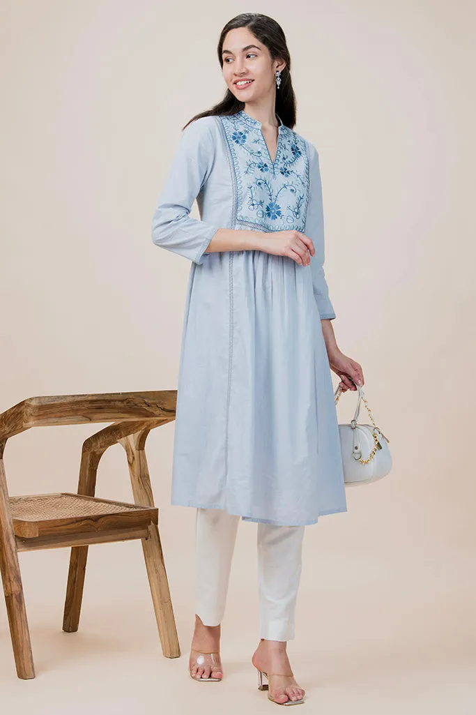 Frost Collared Long Kurta