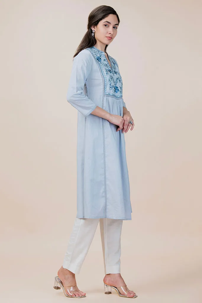 Frost Collared Long Kurta