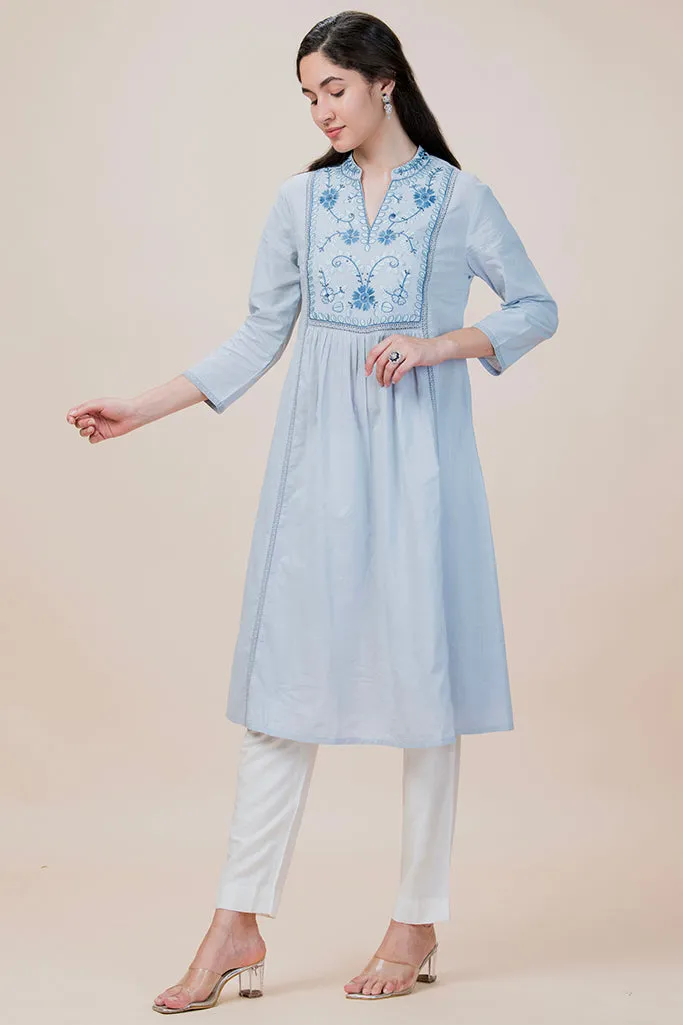 Frost Collared Long Kurta