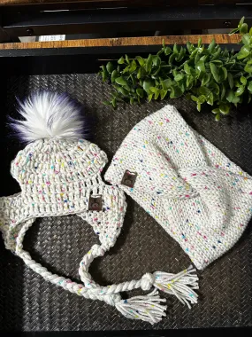 Funfetti Matching Headband & Pet Beanie Set