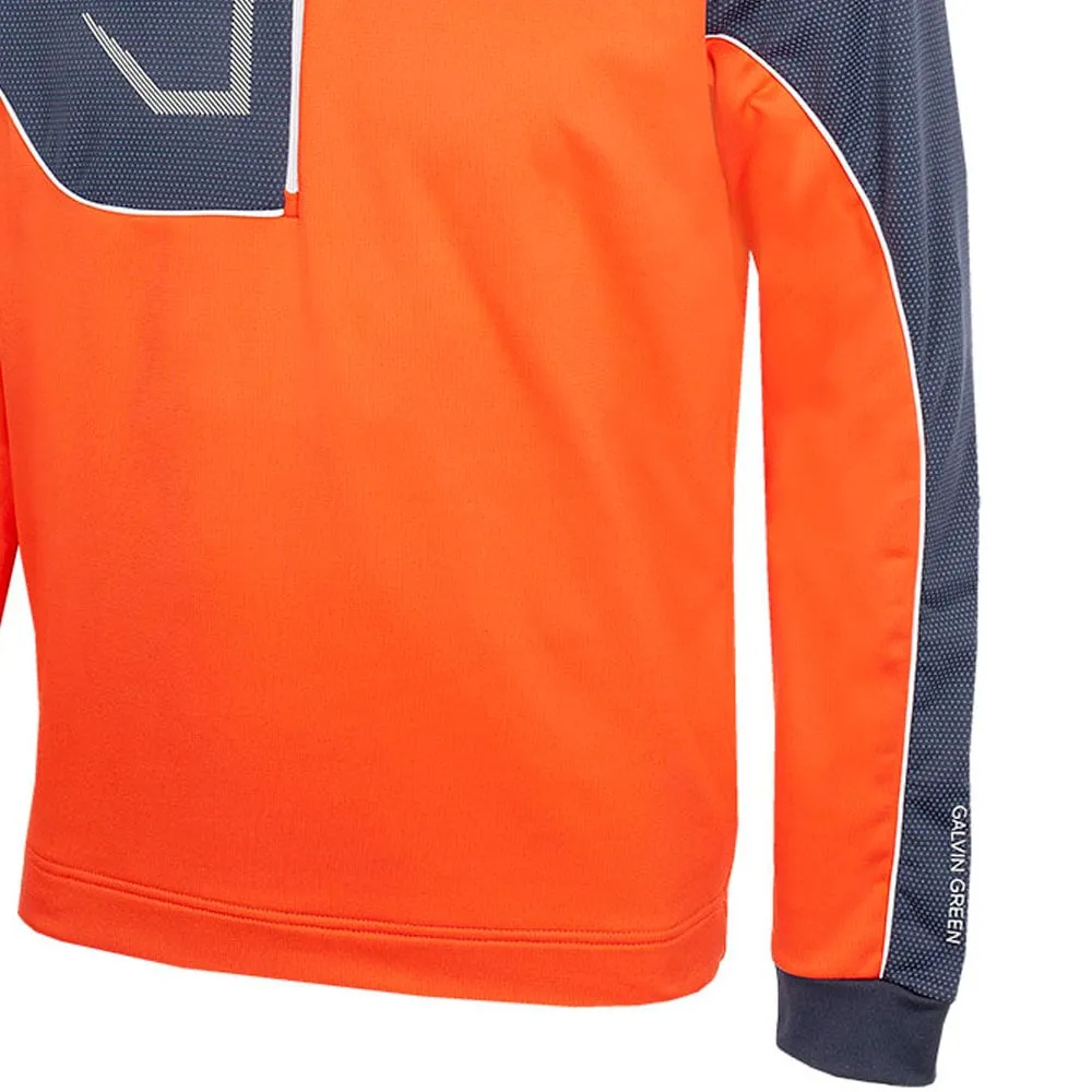 Galvin Green Daxton 1/2 Zip Insula Pullover - Orange/Navy/White