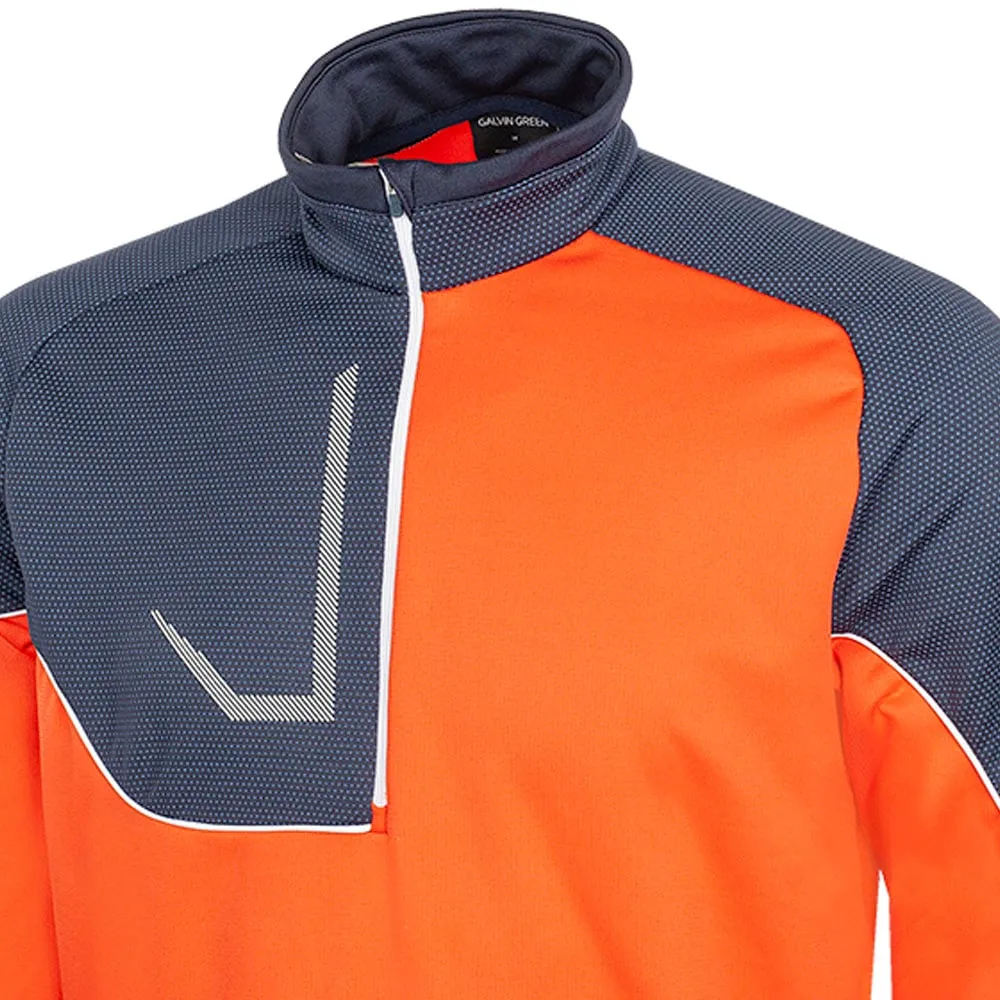 Galvin Green Daxton 1/2 Zip Insula Pullover - Orange/Navy/White