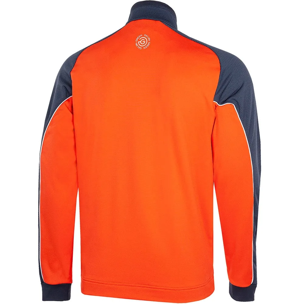 Galvin Green Daxton 1/2 Zip Insula Pullover - Orange/Navy/White