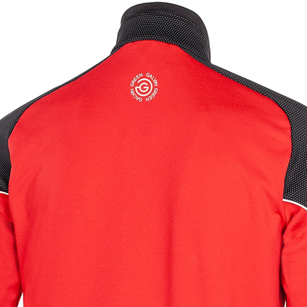 Galvin Green Daxton 1/2 Zip Insula Pullover - Red/Forged Iron/White