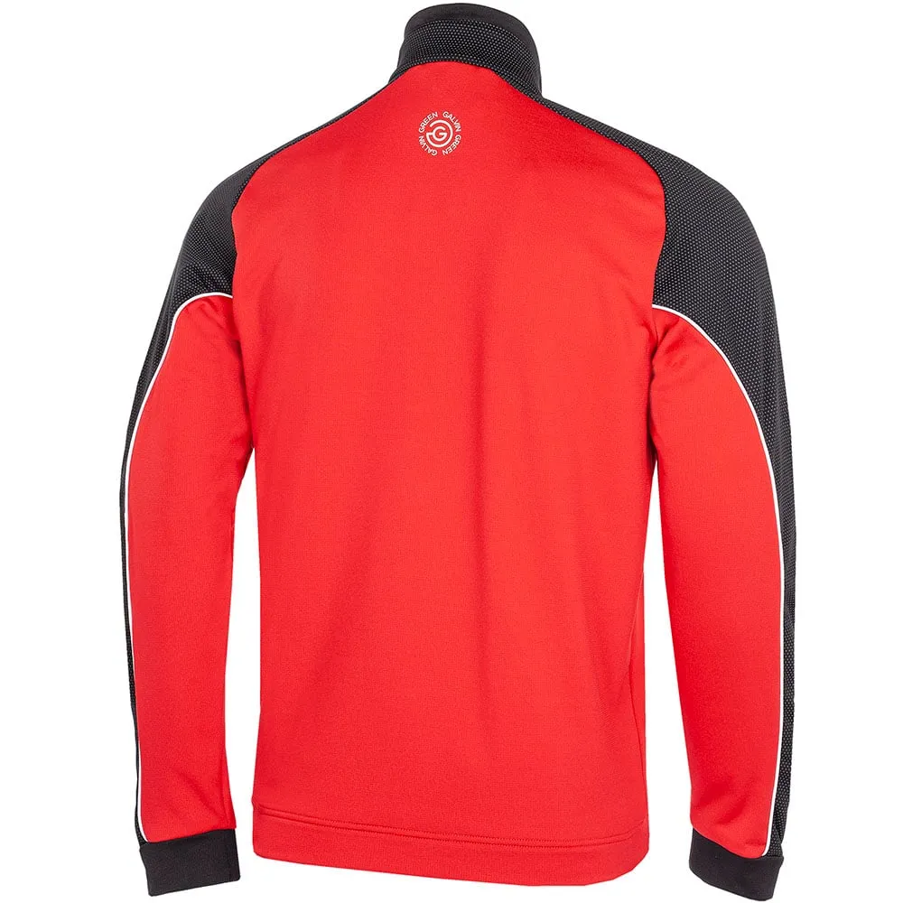 Galvin Green Daxton 1/2 Zip Insula Pullover - Red/Forged Iron/White